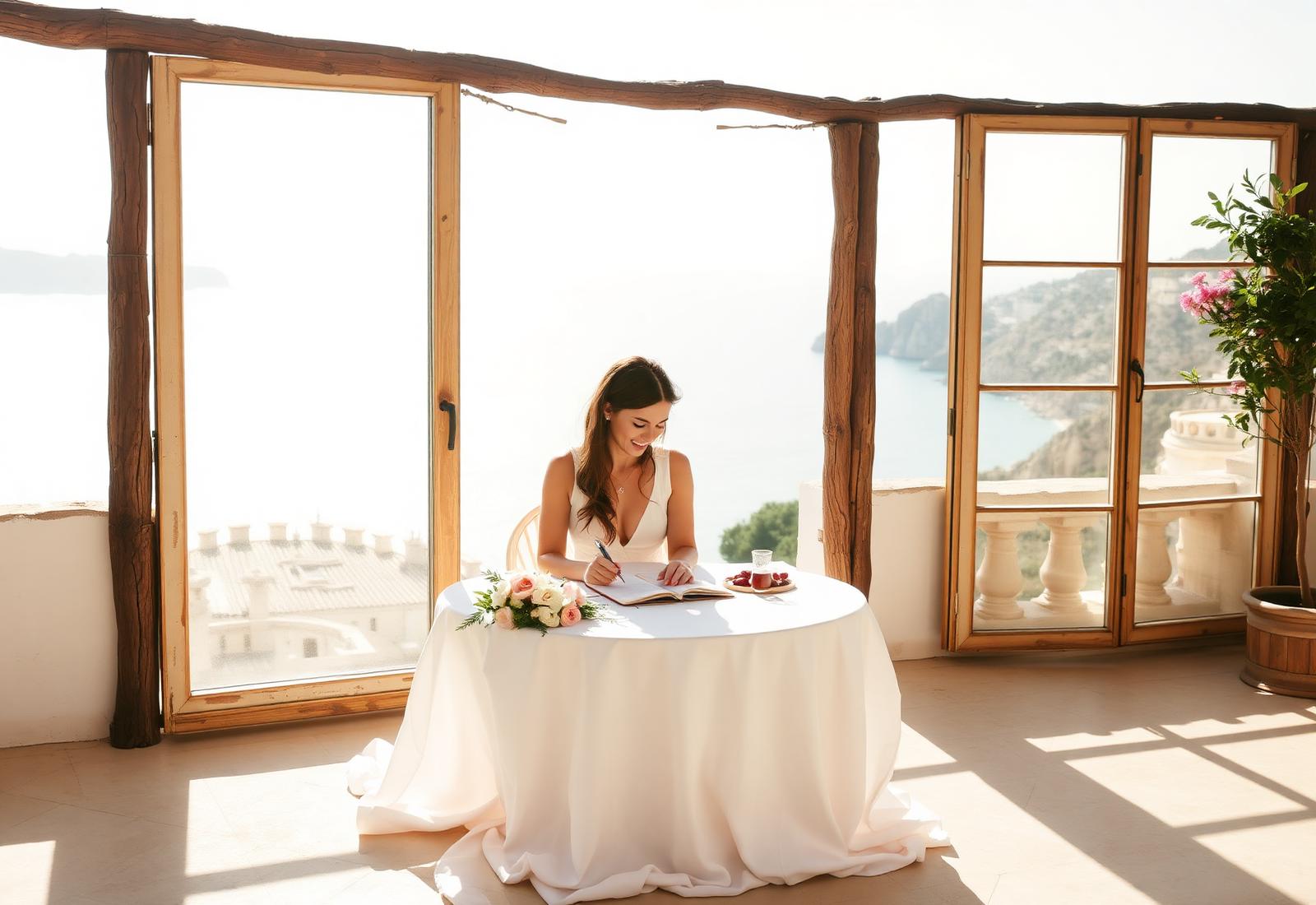 Retreat journaling overlooking the coast